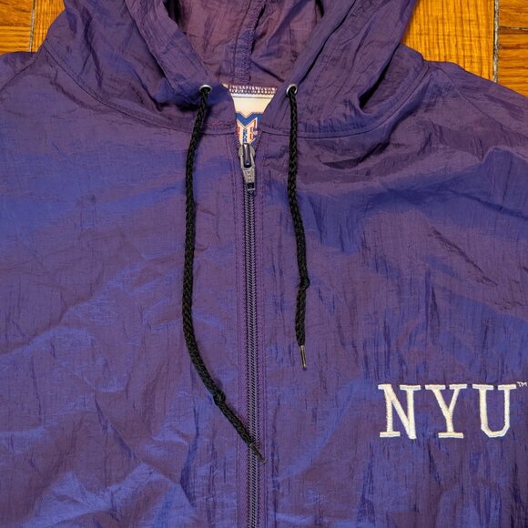 MV Sport NYU Windbreaker Jacket Women's XL Purple Vintage 90's - Picture 2 of 5